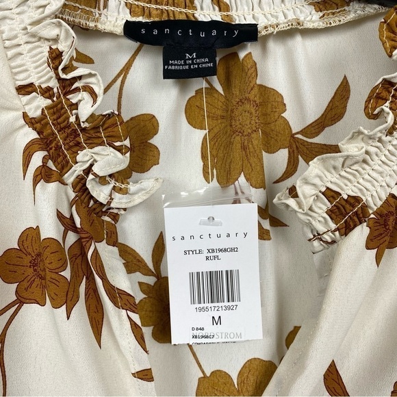 NWT | Sanctuary High Autumn Button Up Tie Front Blouse Size Medium - Picture 5 of 10